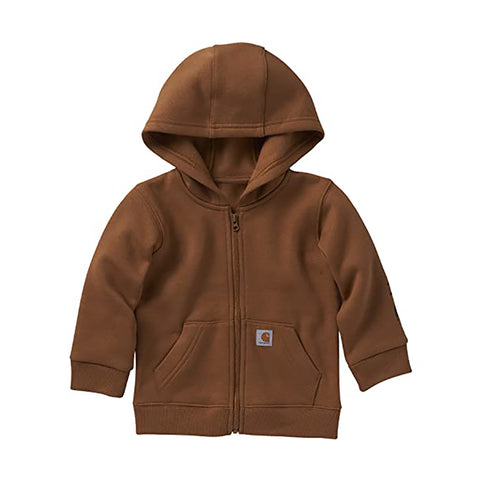 Toddler Boy's Long-Sleeve Full Zip Hooded Sweatshirt brown front