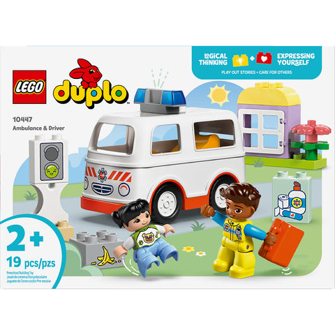 front, LEGO Duplo Ambulance & Driver Building Toy 10447