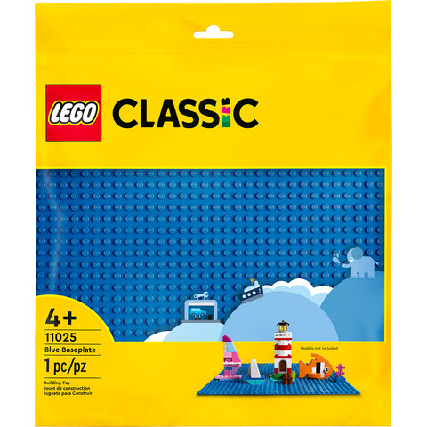 front, LEGO Classic Blue Baseplate 11025