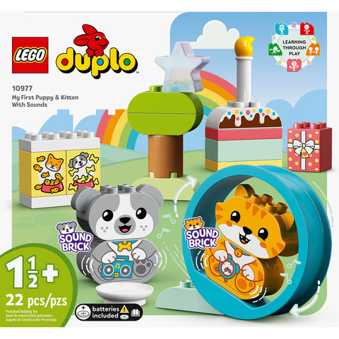 front, LEGO Duplo My First Puppy & Kitten With Sounds Building Toy 10977