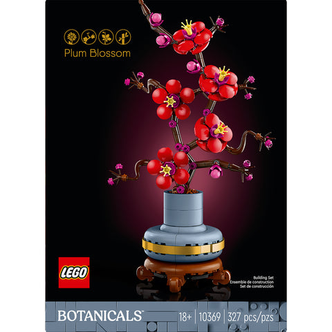 front of box, LEGO Icons Plum Blossom Flower Decor Display Set 10369