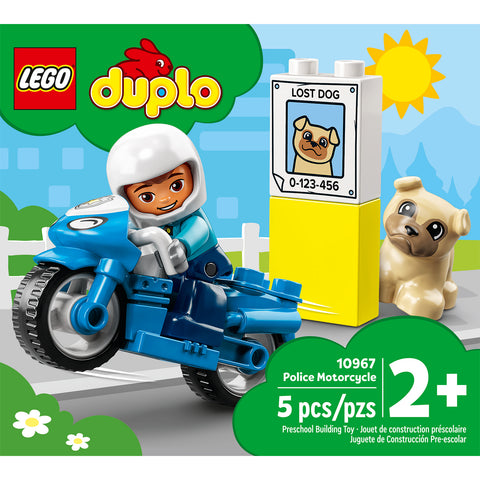 front, LEGO Duplo Rescue Police Motorcycle Building Toy 10967 