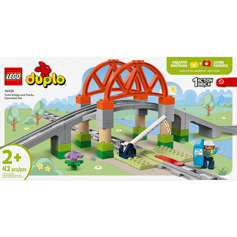 front, LEGO Duplo Town Train Bridge and Tracks Expansion Set 10426