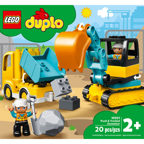 front, LEGO Duplo Construction Truck & Tracked Excavator Building Toy 10931