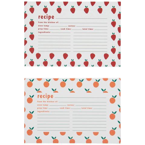 RECIPE CARD FRUIT 60 COUNT featuring strawberries or oranges.