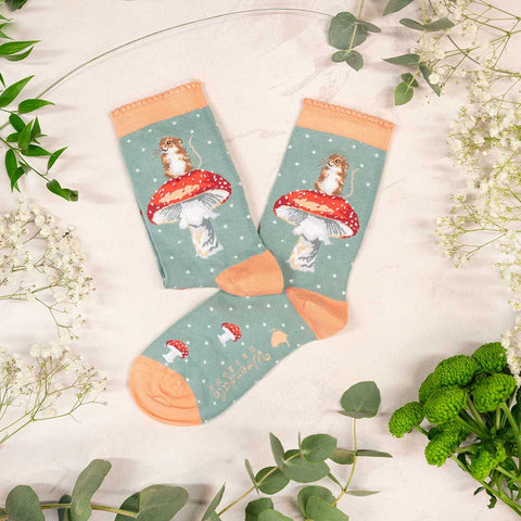 fungi mouse, Women's Stitched Socks