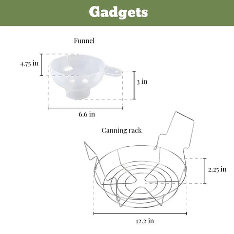 Funnel & Canning Rack that come in the Granite Ware 8-piece Canner Set