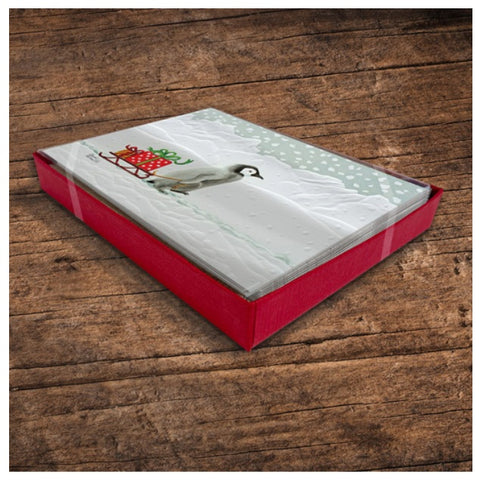 Box of Pumpernickel Press Gifted Penguin petite Christmas cards