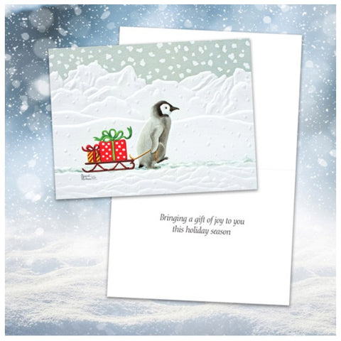 Pumpernickel Press Gifted Penguin petite Christmas card and envelope