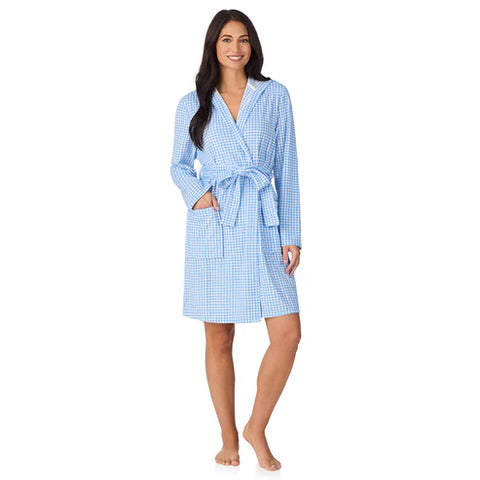 gingham, Women's Terry Wrap Robe with Hood CD40030