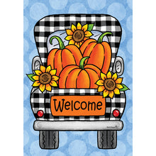 Fall & Winter Garden Flags gingham truck