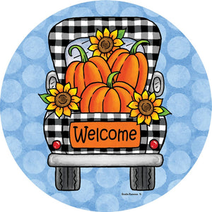 Fall and Winter Accent Magnets gingham truck