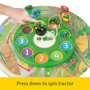 Press down to spin tractor