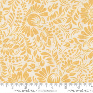 Nutmeg Collection Harvest Moon Floral Cotton Fabric gold