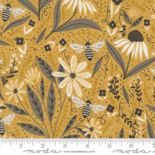 gold, Bee Garden Collection Florals and Bees Cotton Fabric 48410