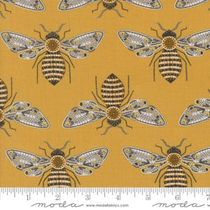 gold, Bee Garden Collection Novelty Bees Cotton Fabric 48411