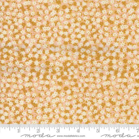 gold, Bee Garden Collection Small Floral Cotton Fabric 48417
