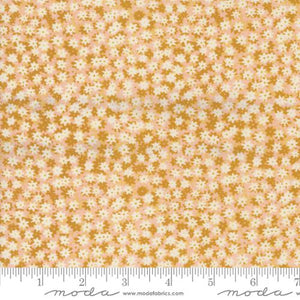 gold, Bee Garden Collection Small Floral Cotton Fabric 48417