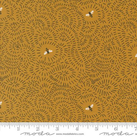 gold, Bee Garden Collection Twists and Turns Cotton Fabric 48415