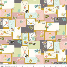 Blossom Lane Collection Envelopes Cotton Fabric C14003 gold