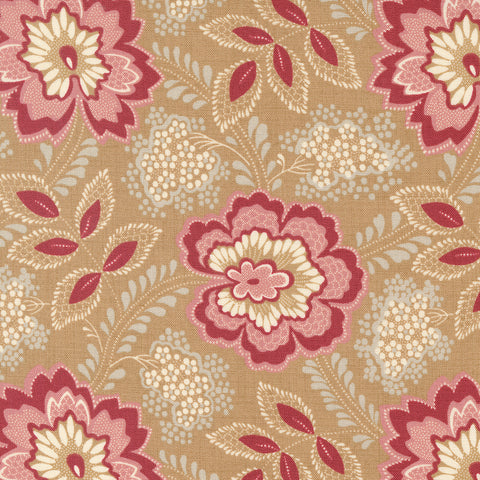 Chateau De Chantilly Collection Orleans Florals Cotton Fabric 13943 gold