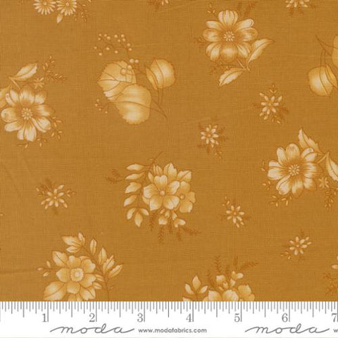 gold, Chelsea Garden Collection Piccadilly Florals Cotton Fabric 33855