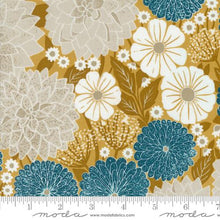 Field of Flowers Collection Dahlians and Zinnias Cotton Fabric 3310 gold