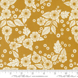 Field of Flowers Collection Floral Scatter Cotton Fabric 3313 gold