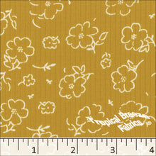 Ribbed Knit Small Floral Print Fabric 32736 gold