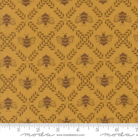gold, Sun Drenched Collection Gathering Honey Cotton Fabric 43204