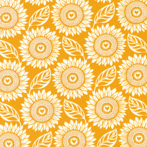 Sunflowers in My Heart Collection Large Sunflower Cotton Fabric 27321 gold