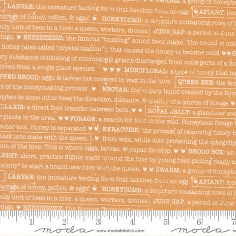 gold, Wild Honey Collection Buzz Words Cotton Fabric 5254