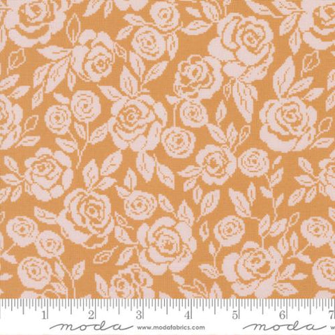 gold, Wild Honey Collection Roses Cotton Fabric 5251