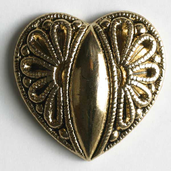 Gold heart button