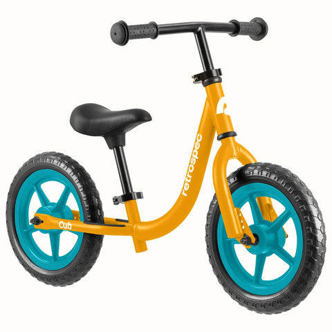 Retrospec Cub 12-inch Children's Balance Bike in goldfish