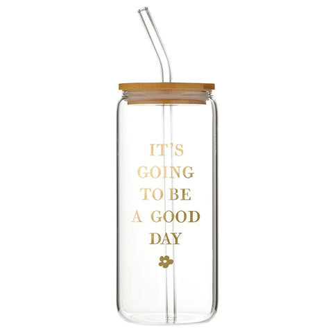 good day, Cold Brew Glass Tumbler