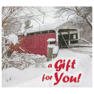 Good's Store Gift Card in a Covered Bridge with Snow Holder