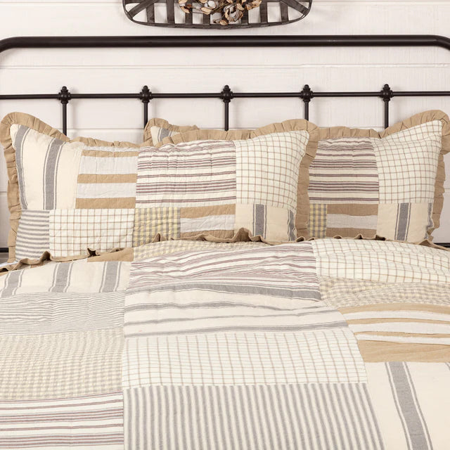 VHC Brands Grace Grain Sack Stripe Shower Curtain - Thumbnail 5