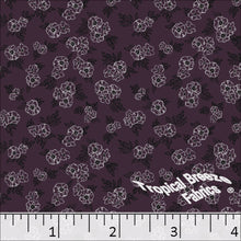 Poly Cotton Floral Print Dress Fabric grape