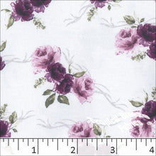 grape, Dream Crepe Floral Print Fabric 042517