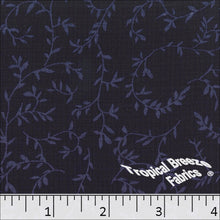 Linen Crepe Leaf Swirl Print Polyester Fabric 048415 grape