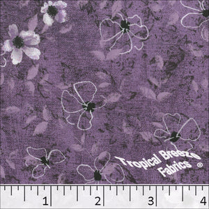 grape, Pluma Print Polyester Fabric 04543