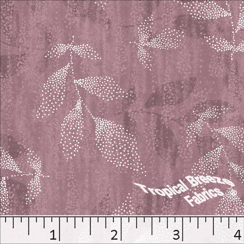 grape, Standard Weave Dotty Leaves Poly Cotton Dress Fabric 6231