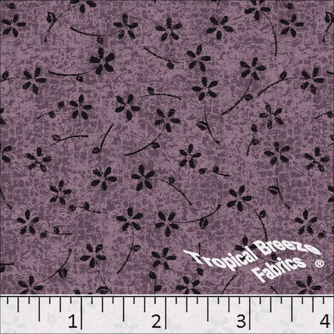 grape, Standard Weave Floral Poly Cotton Dress Fabric 6221