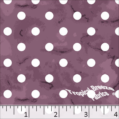 grape, Standard Weave Polka Dot Print Poly Cotton Fabric 6300