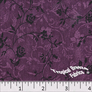 Yoryu Floral Print Polyester Fabric 048410 grape