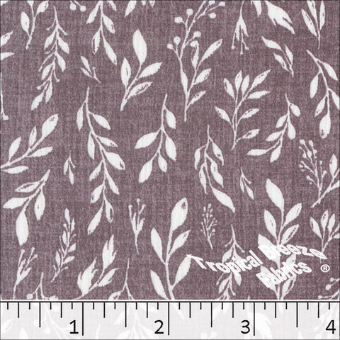 grape, Yoryu Leafy Print Polyester Fabric 048619