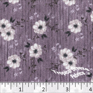 grapemist, Crinkle Creme Floral Print Polyester Fabric 042511 