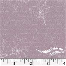 Floral Sketch Liverpool Knit Print Dress Fabric 32742 grapemist