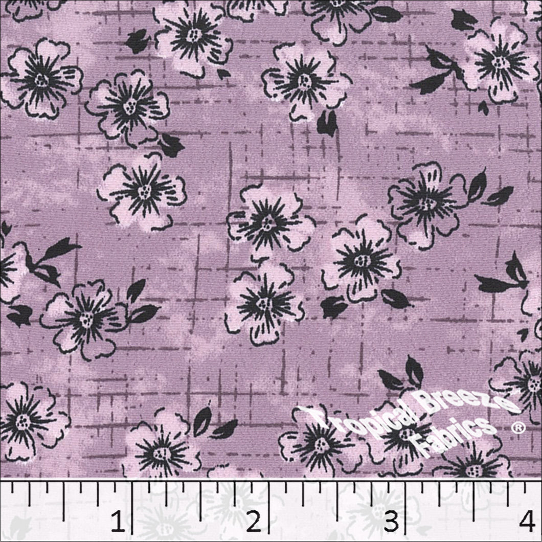 grapemist, Koshibo Floral Print Polyester Fabric 048517